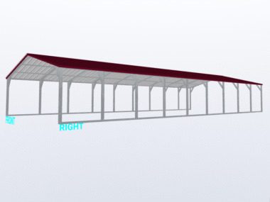 Keen's Buildings, 20x45x6 Vertical Roof Carport, KBS-204506CP-VER