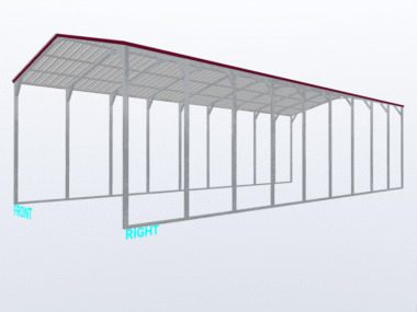 Keen's Buildings, 20x45x12 Vertical Roof Carport, KBS-204512CP-VER