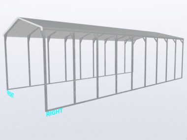 Keen's Buildings, 20x45x12 Carport, KBS-204512CP-REG