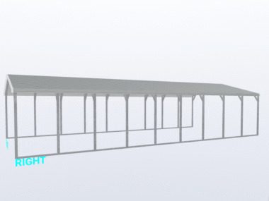 Keen's Buildings, 20x45x8 Carport, KBS-204508CP-REG