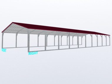 Keen's Buildings, 20x50x6 Vertical Roof Carport, KBS-205006CP-VER