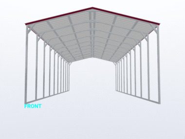 Keen's Buildings, 20x50x12 Vertical Roof Carport, KBS-205012CP-VER