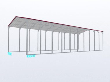 Keen's Buildings, 20x50x12 Vertical Roof Carport, KBS-205012CP-VER
