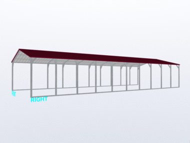 Keen's Buildings, 20x50x8 Vertical Roof Carport, KBS-205008CP-VER