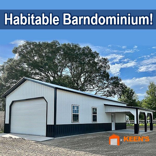 24X50 Habitable Barndominium W/ Porch 24X50 Habitable Barndominium Keen'S Buildings, 24X50 Habitable Barndominium W/ Porch, Kbs-Hbd245014-1R1D3W