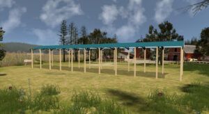 24' x 120' x 16' Open Pole Barn Installed