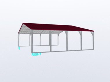 Keen's Buildings, 24x20x6 Vertical Roof Carport, KBS-242006CP-VER