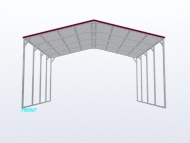 Keen's Buildings, 24x20x12 Vertical Roof Carport, KBS-242012CP-VER