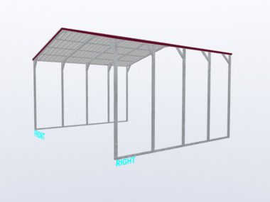 Keen's Buildings, 24x20x12 Vertical Roof Carport, KBS-242012CP-VER