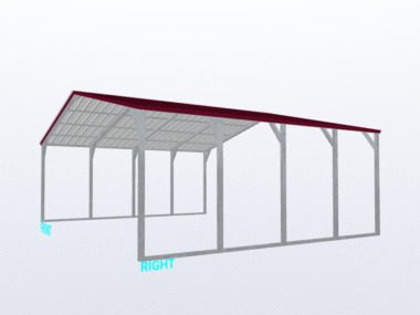 Keen's Buildings, 24x20x8 Vertical Roof Carport, KBS-242008CP-VER