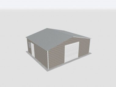 Keen's Buildings, 24x20x8 Metal Garage/Workshop Installed, KBG-1G242008-1D1W