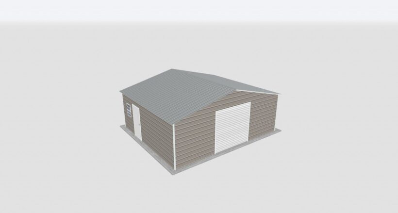 Keen'S Buildings, 24X20X8 Metal Garage/Workshop Installed, Kbg-1G242008-1D1W