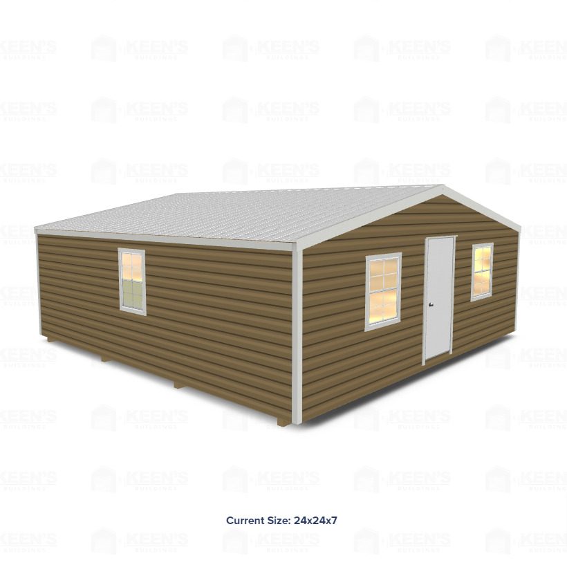 24X24 Shed W/ Gable Side Door 24X24 Shed With Gable Side Door Keen'S Buildings, 24X24 Shed W/ Gable Side Door, Kbs-242407Gsd-1D4W