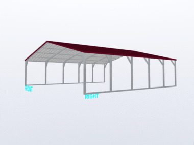 Keen's Buildings, 24x25x6 Vertical Roof Carport, KBS-242506CP-VER