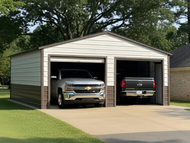 Keen's Buildings, UrbanClassic 24x25 Garage - Compact 2-Truck Garage, KBG-2G242509-1D0W