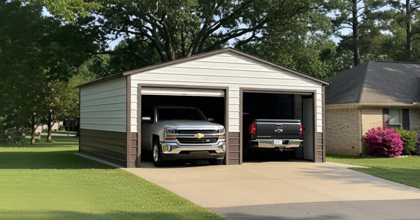 Keen'S Buildings, Urbanclassic 24X25 Garage - Compact 2-Truck Garage, Kbg-2G242509-1D0W