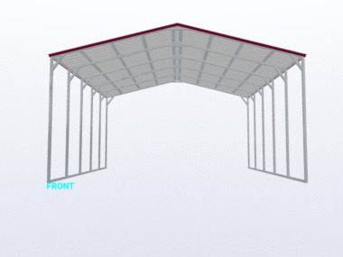 24x25x12 Vertical Roof Carport