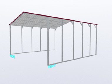 Keen's Buildings, 24x25x12 Vertical Roof Carport, KBS-242512CP-VER