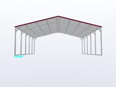 Keen's Buildings, 24x25x8 Vertical Roof Carport, KBS-242508CP-VER