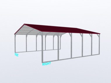 Keen's Buildings, 24x25x8 Vertical Roof Carport, KBS-242508CP-VER
