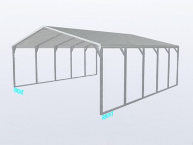 Keen's Buildings, 24x25x8 Carport, KBS-242508CP-REG
