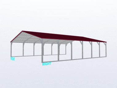 Keen's Buildings, 24x30x6 Vertical Roof Carport, KBS-243006CP-VER