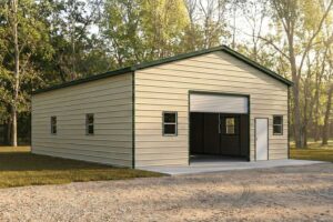 24x30x10 Metal Garage/ Workshop Installed