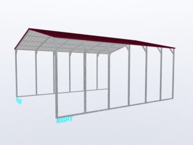 Keen's Buildings, 24x30x12 Vertical Roof Carport, KBS-243012CP-VER