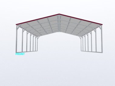 Keen's Buildings, 24x30x8 Vertical Roof Carport, KBS-243008CP-VER