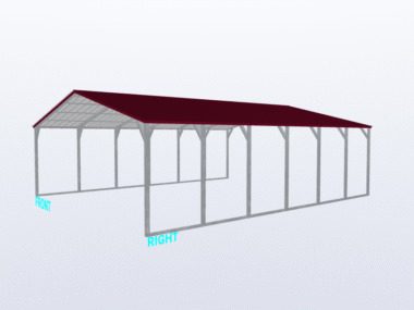Keen's Buildings, 24x30x8 Vertical Roof Carport, KBS-243008CP-VER