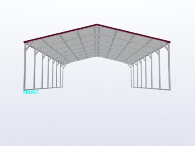 Keen's Buildings, 24x35x8 Vertical Roof Carport, KBS-243508CP-VER
