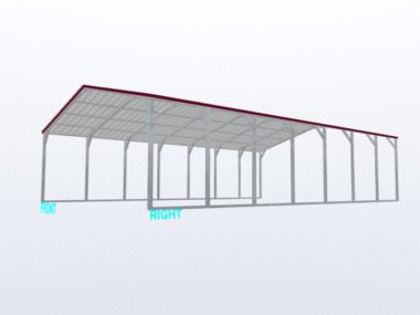 Keen's Buildings, 24x35x8 Vertical Roof Carport, KBS-243508CP-VER