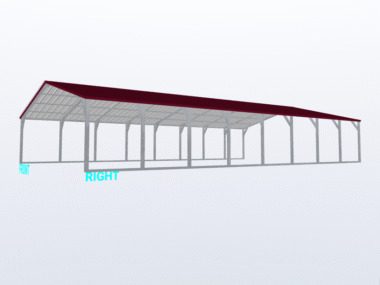 Keen's Buildings, 24x40x6 Vertical Roof Carport, KBS-244006CP-VER