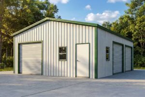 24x40x10 All-Vertical Metal Garage
