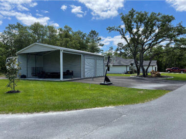 24x40x12 Metal Garage / Workshop Installed