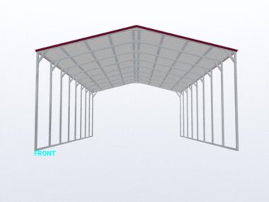 Keen's Buildings, 24x40x12 Vertical Roof Carport, KBS-244012CP-VER