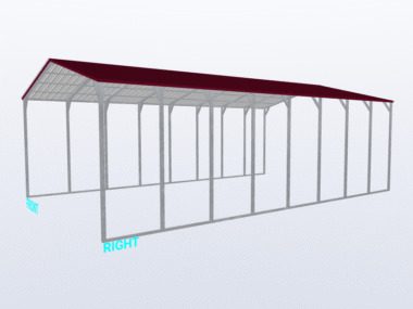 Keen's Buildings, 24x40x12 Vertical Roof Carport, KBS-244012CP-VER