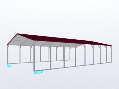 Keen's Buildings, 24x40x8 Vertical Roof Carport, KBS-244008CP-VER