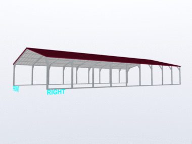 Keen's Buildings, 24x45x6 Vertical Roof Carport, KBS-244506CP-VER