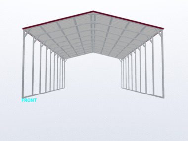 Keen's Buildings, 24x45x12 Vertical Roof Carport, KBS-244512CP-VER