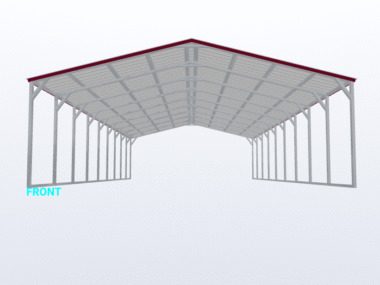 Keen's Buildings, 24x45x8 Vertical Roof Carport, KBS-244508CP-VER