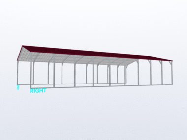 Keen's Buildings, 24x45x8 Vertical Roof Carport, KBS-244508CP-VER