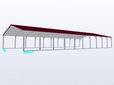 Keen's Buildings, 24x50x6 Vertical Roof Carport, KBS-245006CP-VER