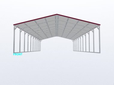 Keen's Buildings, 24x50x8 Vertical Roof Carport, KBS-245008CP-VER