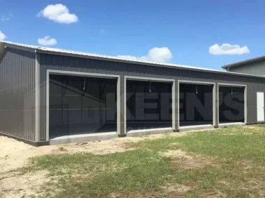 Keen's Buildings, 24x60x10 Metal Garage, KBG-4G246010-1D0W