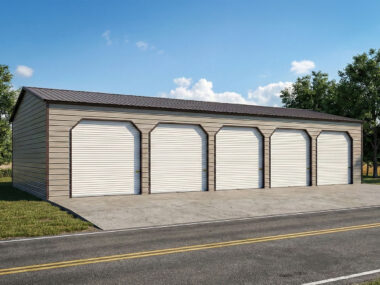 Keen's Buildings, 24X60X12   5 Car Metal Garage/ Workshop Installed, KBG-5G246012-1D1W