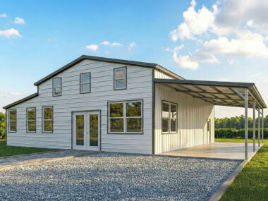 Keen's Buildings, 24x71x12 Metal Garage/Barndo Installed, KBG-1G247112-1D25W