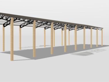 Keen's Buildings, 24' x 80' x 12' Open Pole Barn Installed, KPB-248012-OP