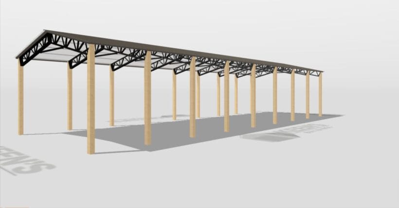 Keen'S Buildings, 24' X 80' X 12' Open Pole Barn Installed, Kpb-248012-Op