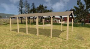 28' x 50' x 14' Open Pole Barn Installed